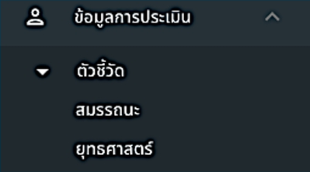 รูปภาพที่ 3 – 2 แถบเมนูย่อยข้อมูลการประเมิน