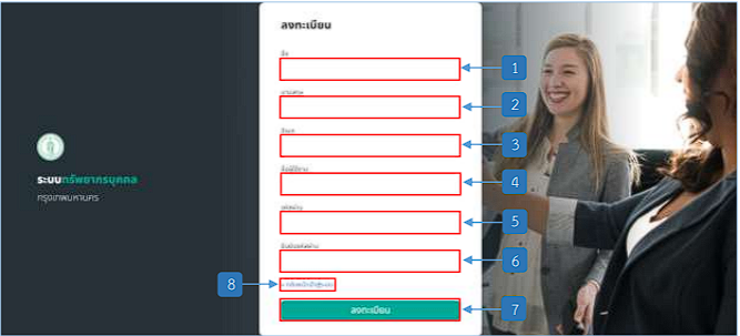 รูปภาพที่ 1 – 5 แสดงการกรอกข้อมูลลงทะเบียนผู้ใช้งานใหม่