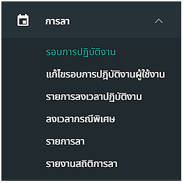 รูปภาพที่ 12 – 1 เมนูระบบการลา