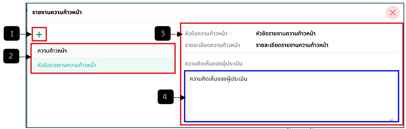 รูปภาพที่ 8 – 18 รายละเอียดรายงานความก้าวหน้า