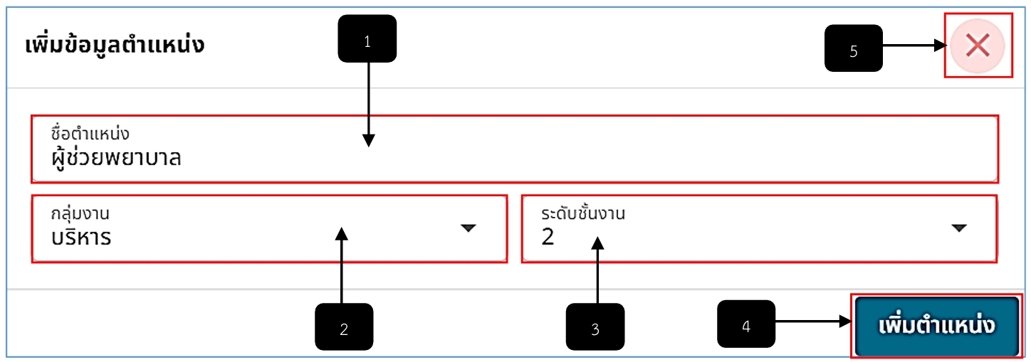 รูปภาพที่ 6 – 3 เพิ่มข้อมูลตำแหน่ง
